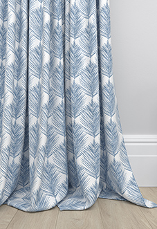 Gentle Palm, Navy - Made to Measure Curtains